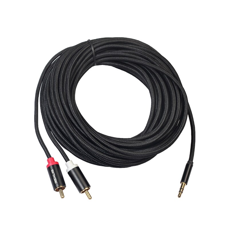 Cablu audio 2 RCA tata la Jack 3.5 mm pentru telefon, PC, Notebook, tableta, MP4, 5 m, negru, BBL1822