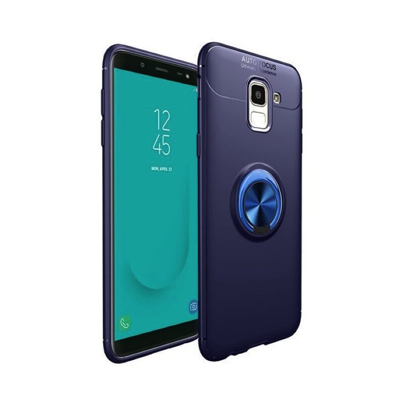 Husa din silicon cu inel magnetic rotativ pentru Galaxy J4 (2018) Plus Blue