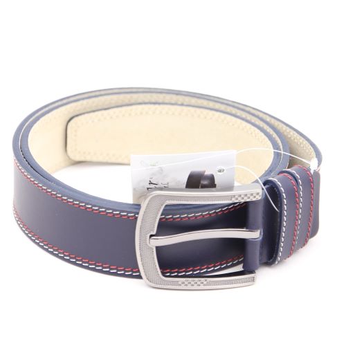 Curea barbati blugi caza pelletetia piele naturala, Bleumarrin