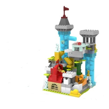 Jucarie interactiva de construit din cuburi,cu lift electric si manual,circuit pentru bile,Bila magica Jucarie interactiva de construit din cuburi,cu lift electric si manual,circuit pentru bile,Bila magica