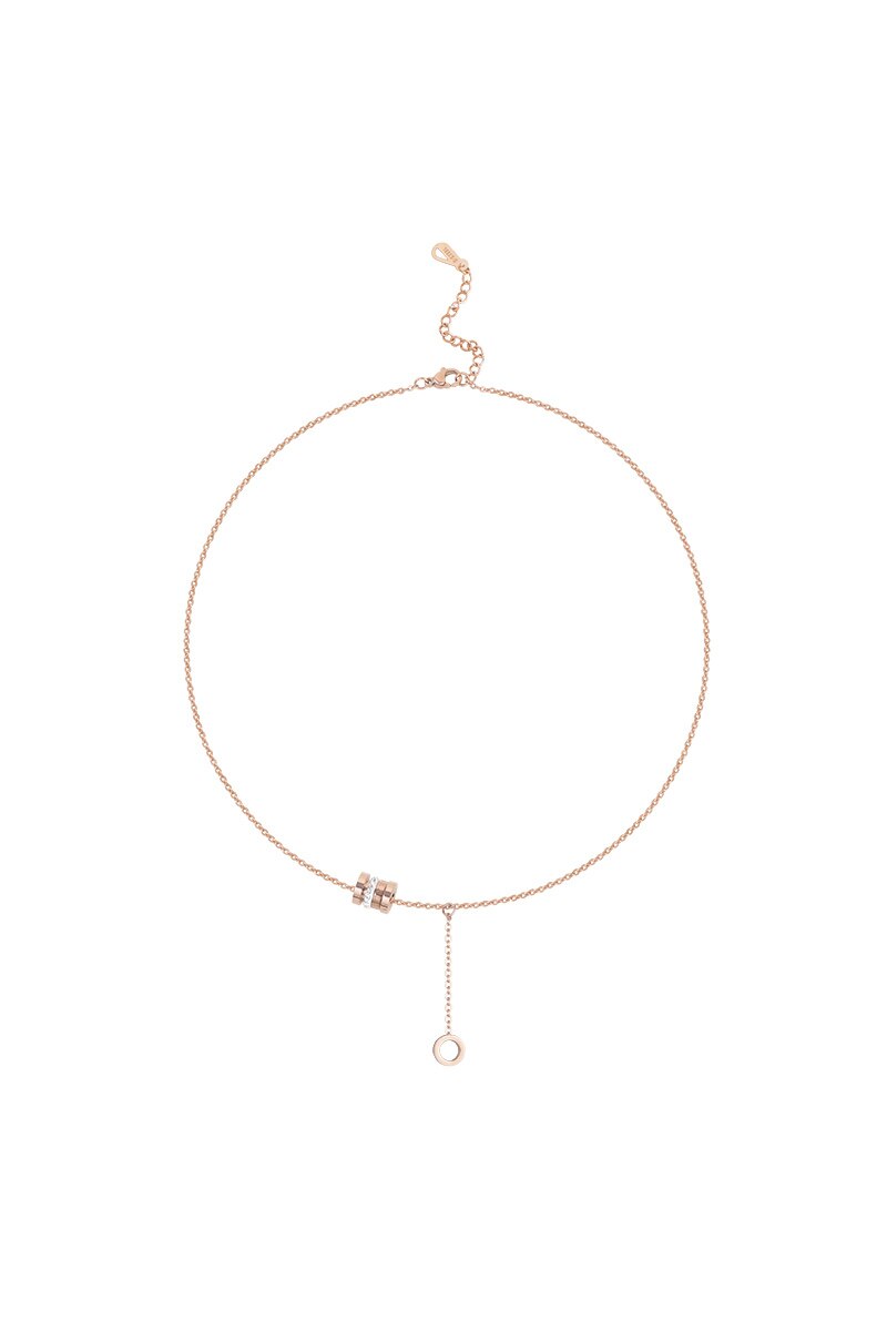 Colier, cilindru , argintat, reglabil, 45 cm