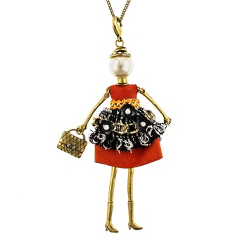 Pandantiv cu lant Bambola in Stile Leiden-Orange, Pret-a-porter Style by Roxannes - Bambole Milanesi, Portocaliu 42157-Orange Pandantiv cu lant Bambola in Stile Leiden-Orange, Pret-a-porter Style by Roxannes - Bambole Milanesi, Portocaliu 42157-Orange