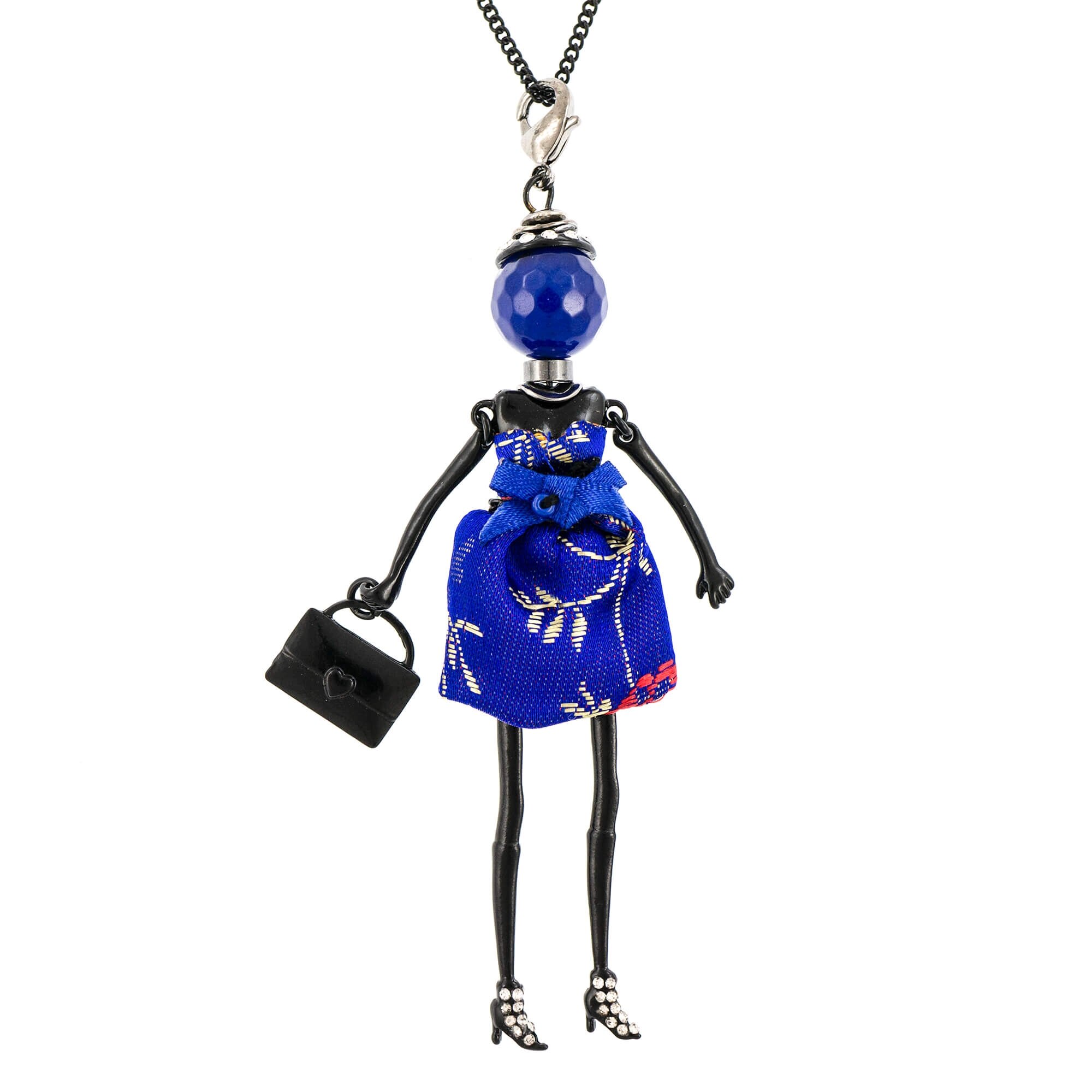 Pandantiv cu lant Bambola in Stile Torinese-Indigo, Pret-a-porter Style by Roxannes - Bambole Milanesi, Bleumarine 42521-Indigo