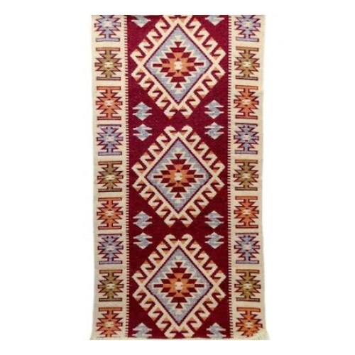 Covor tesut, Golden Daisy, culoarea rosu,dimensiune 80X400 cm