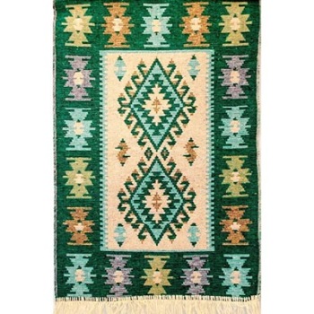 Covor tesut, Golden Daisy, culoarea verde, dimensiune 80X400 cm Covor tesut, Golden Daisy, culoarea verde, dimensiune 80X400 cm