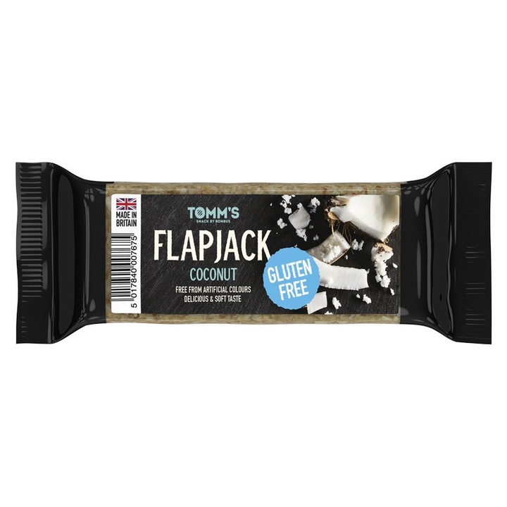 Baton energizant Flapjack Tomm's, cu nuca de cocos, fara gluten, Bombus, 100g