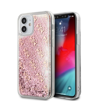 Husa Cover Guess Liquid Glitter pentru iPhone 12 Mini Pink Husa Cover Guess Liquid Glitter pentru iPhone 12 Mini Pink