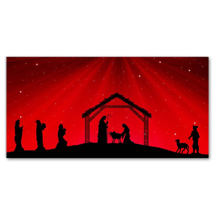 Vászon festmény, Tulup, 140x70 cm, Fali dekoráció, Stella Natale, Piros, 010030010100000010699