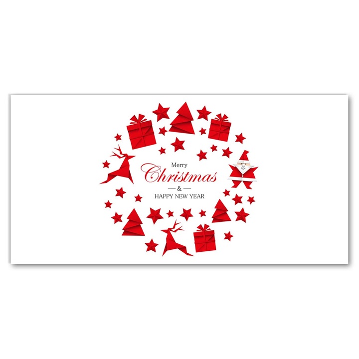 Pictura acrilica. decoratiuni de perete. Ornamente de sarbatori de Craciun. 140x70 cm