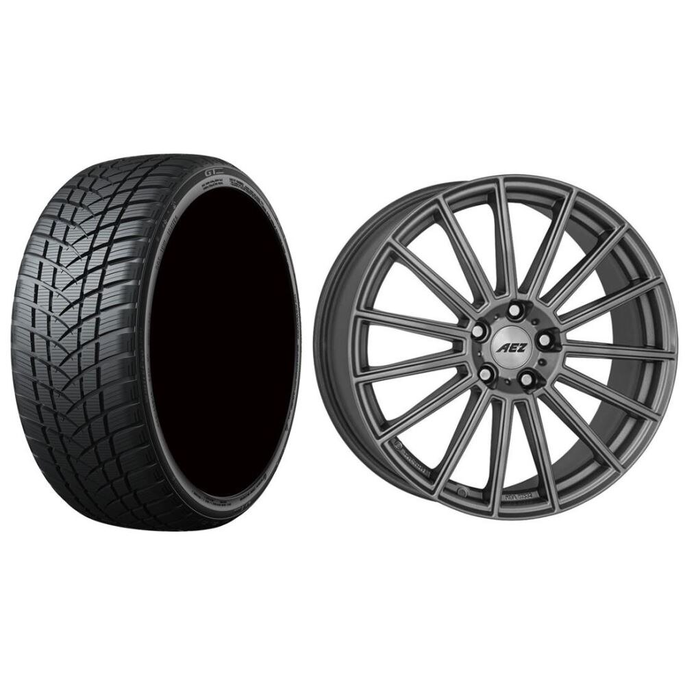 Roata completa Mercedes GLA, Mercedes GLB janta aliaj AEZ Steam Graphite 7.5x17 + anvelopa iarna GT Radial WinterPro2 Sport 215/65R17 99V + Senzor presiune ALCAR