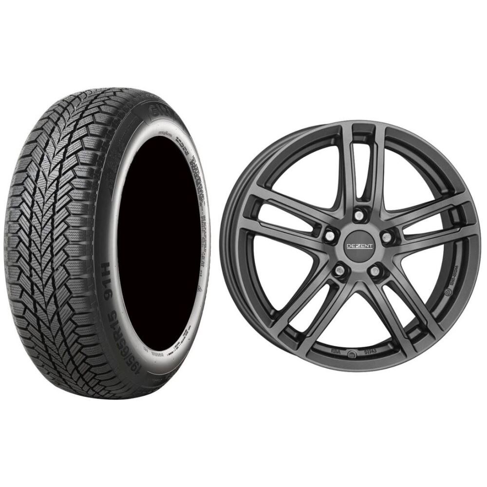 Roata completa Mazda 3 janta aliaj Dezent TZ Graphite 7x17 + anvelopa iarna Giti WinterW1 205/55R17 95V + Senzor presiune ALCAR