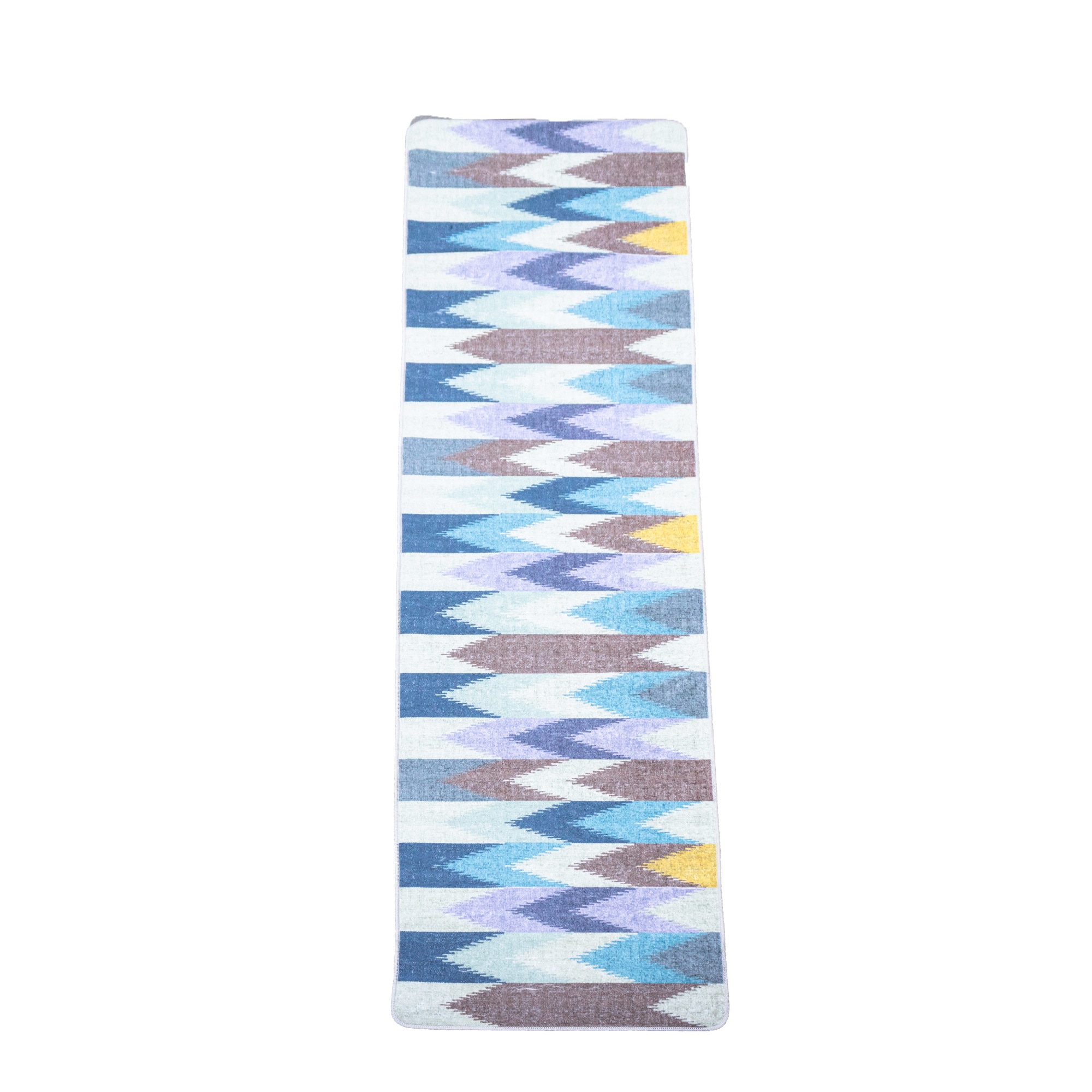 Covor interior Brill Windy M, 80x200cm , neplusat, grosime 2.5 mm, tip printed, aspect lucios, lavabile, poliester, antiderapant, gramaj 1000g/mp, tip mov, model vintage