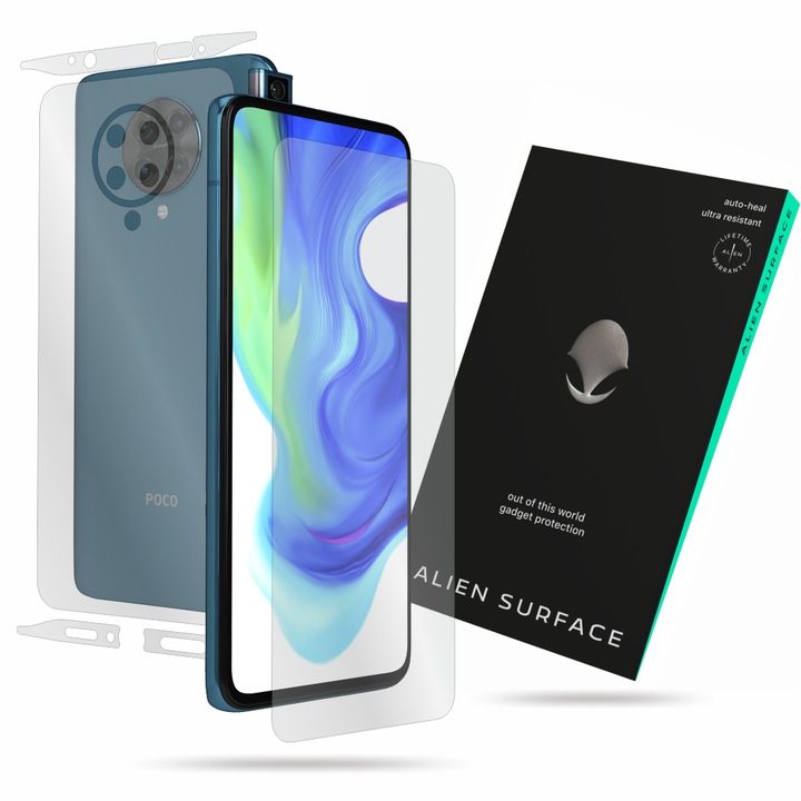 Folie protectie, compatibil cu Xiaomi Poco F2 Pro, ecran, spate, laterale, Alien Surface