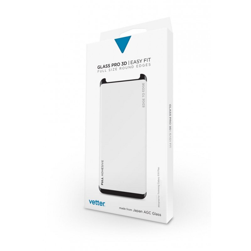 Folie/Geam de protectie Vetter pentru Samsung Galaxy S10+, 3D Tempered Glass Easy Fit Full Adhesive 2nd Gen, Black