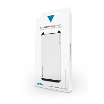 Folie/Geam de protectie Vetter pentru Samsung Galaxy S10+, 3D Tempered Glass Easy Fit Full Adhesive 2nd Gen, Black Folie/Geam de protectie Vetter pentru Samsung Galaxy S10+, 3D Tempered Glass Easy Fit Full Adhesive 2nd Gen, Black