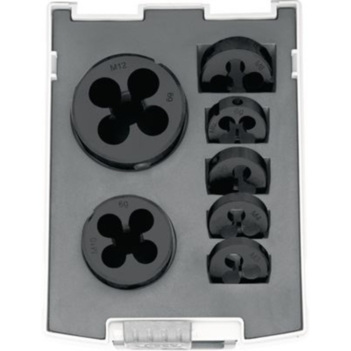 Set de filiere, NERIOX, M3 - M12, HSS-E, filet metric ISO, 265113.0100, 7 bucati