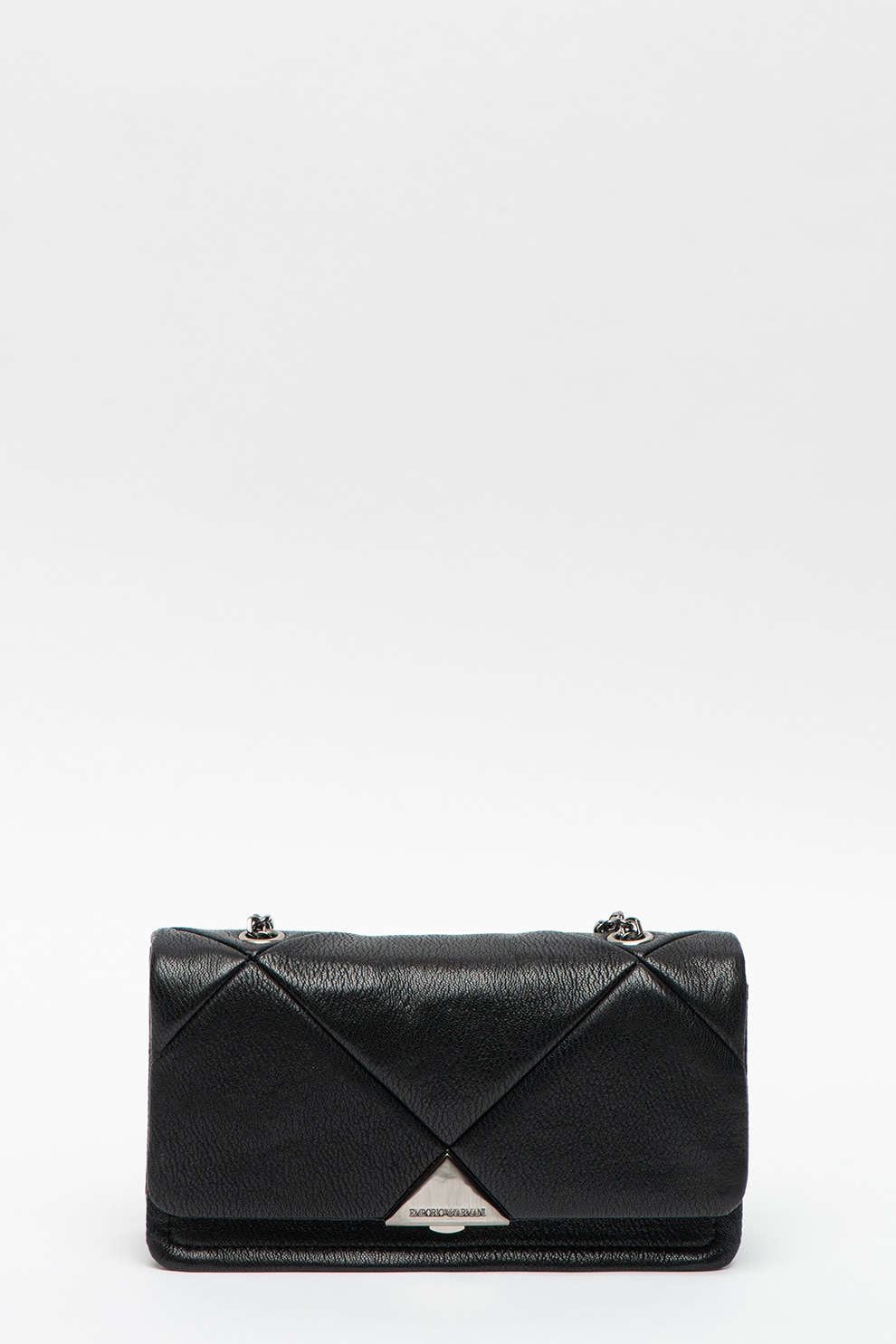 Emporio Armani, Geanta de piele ecologica cu aspect texturat, Negru