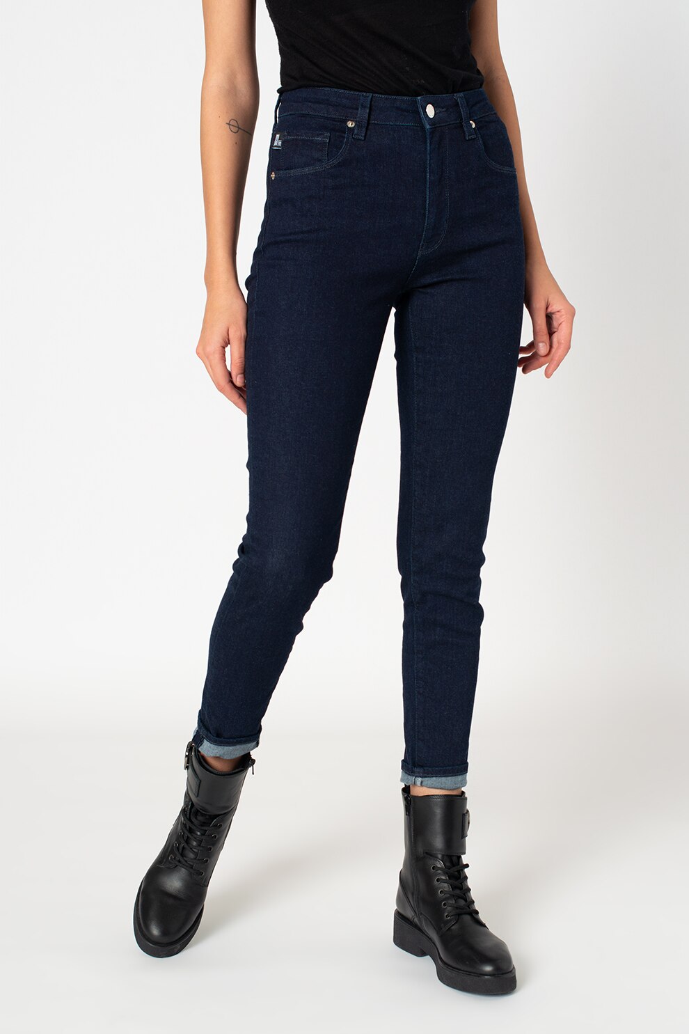Love Moschino, Blugi cu aplicatie logo, Bleumarin, 28