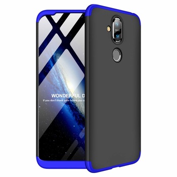 Husa de protectie, 360, GKK, pentru Nokia 8.1 / Nokia X7, Negru/Albastru Husa de protectie, 360, GKK, pentru Nokia 8.1 / Nokia X7, Negru/Albastru