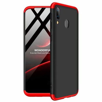 Husa protectie 360° (fata+spate) pentru Samsung Galaxy A40, GKK, Policarbonat, Negru/Rosu Husa protectie 360° (fata+spate) pentru Samsung Galaxy A40, GKK, Policarbonat, Negru/Rosu
