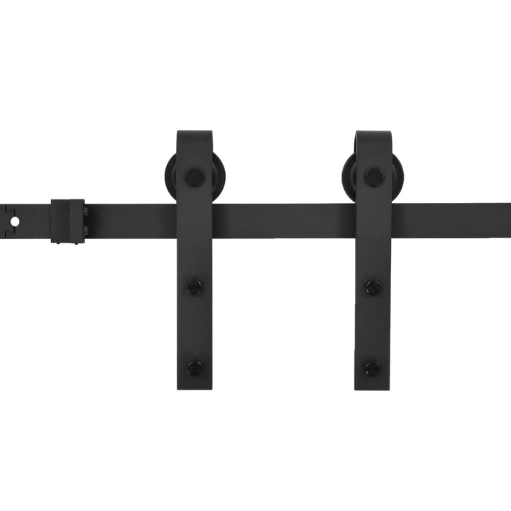 Set feronerie pentru usi glisante SKIEN vidaXL, negru, 200 cm, otel, 6.71 kg