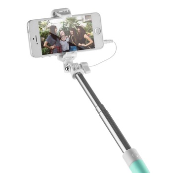 Selfie Stick, Conectare prin Cablu Mini Jack, Buton pe Maner, Proda, Albastru Selfie Stick, Conectare prin Cablu Mini Jack, Buton pe Maner, Proda, Albastru