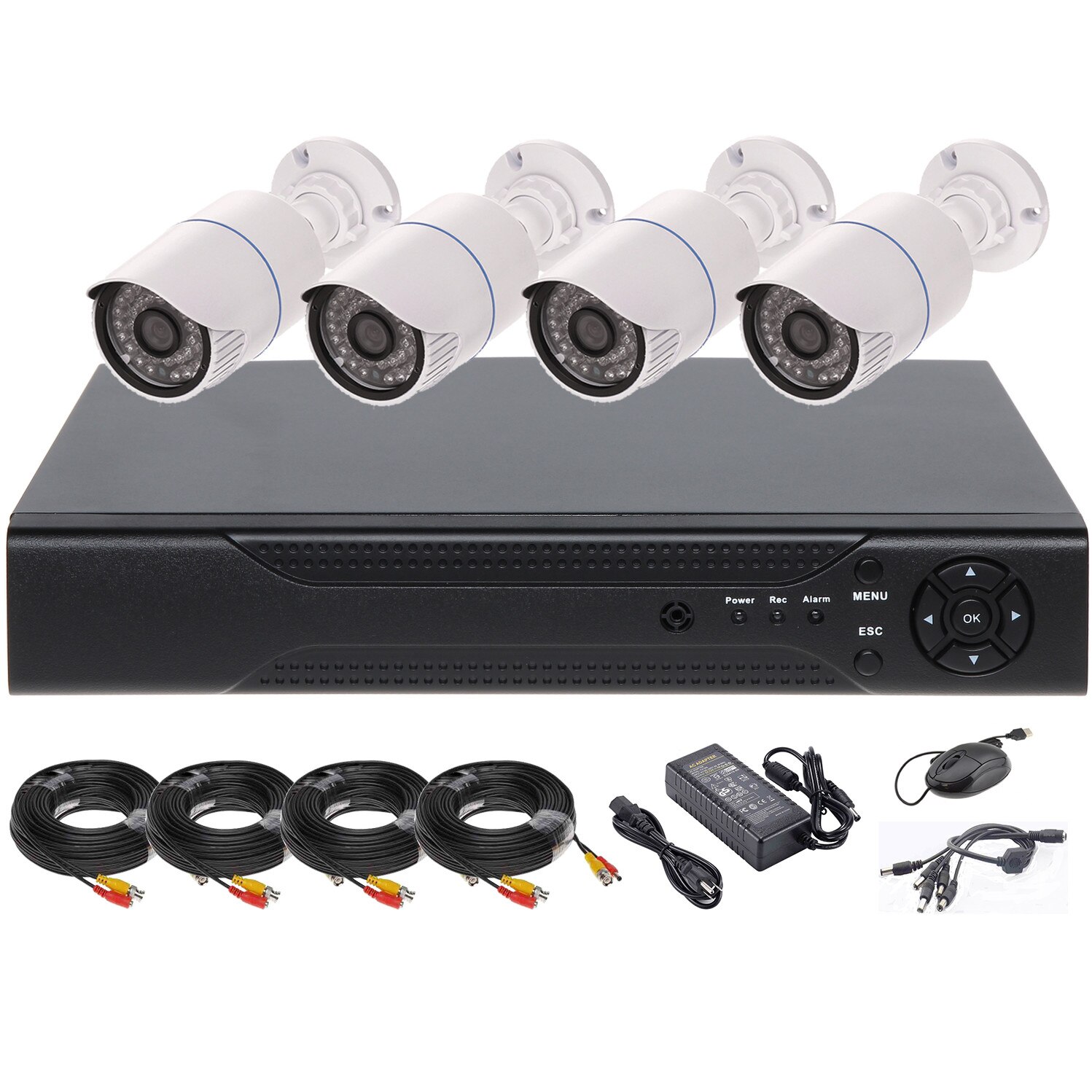 Kit/sistem supraveghere video cu 4 camere 2 MP Full HD ENVIO AESS-KIT4CHBFM60H200ST