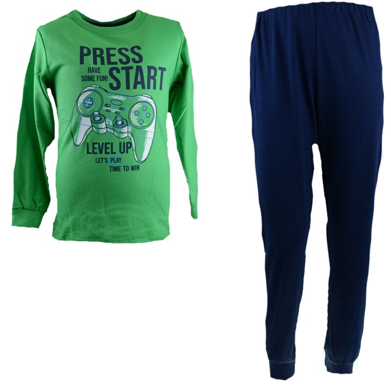 Pijama pentru baieti GT 7584-V, Verde, 128 cm