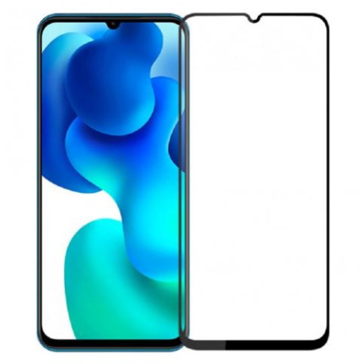 9D Стъклен Протектор за Huawei P Smart (2021), Tempered Glass, Черен