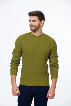 Pulover BE YOU model fagure, Verde Pulover BE YOU model fagure, Verde