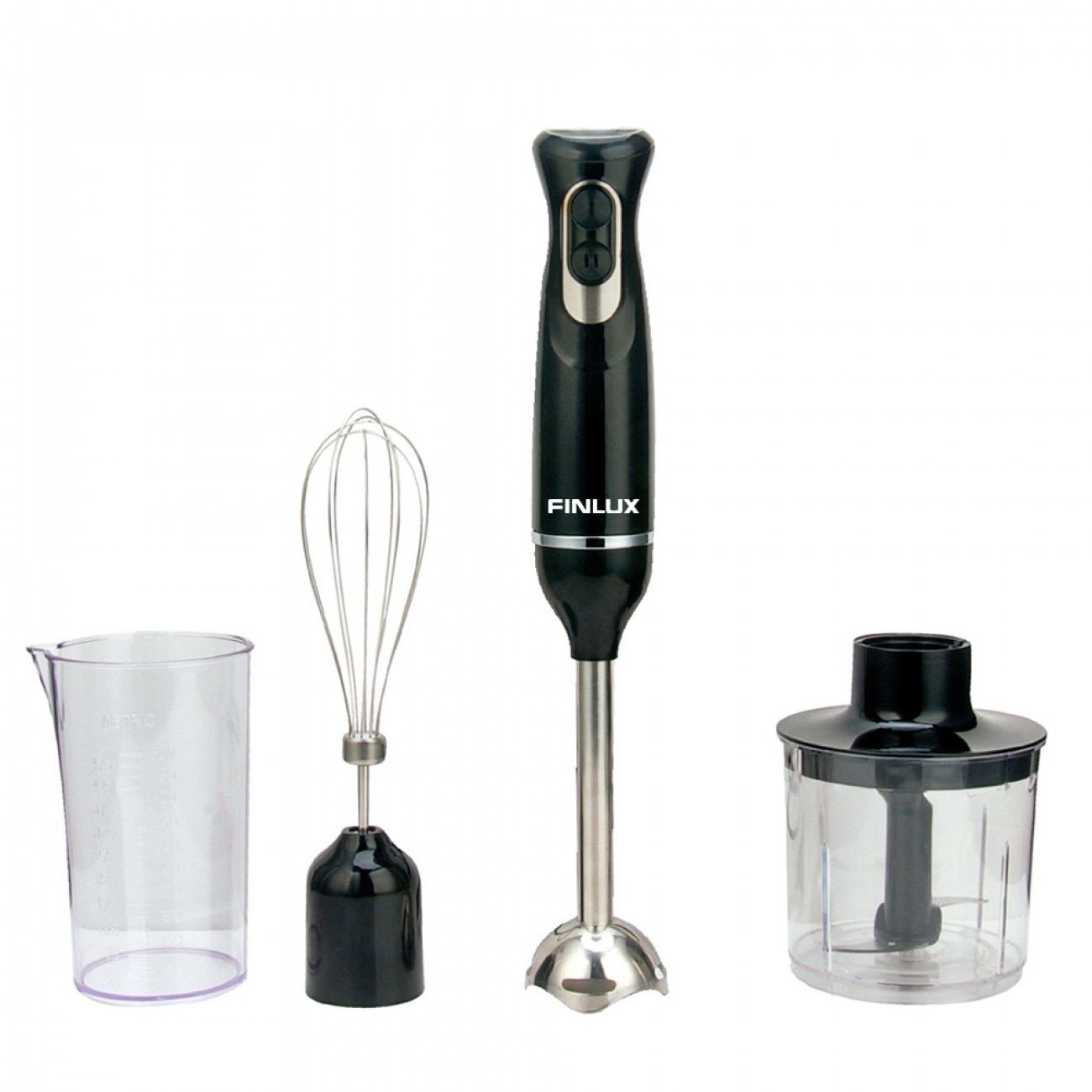 Pasator Chopper si agitator Finlux FHB-959 BX, 600W, 2 viteze, Negru