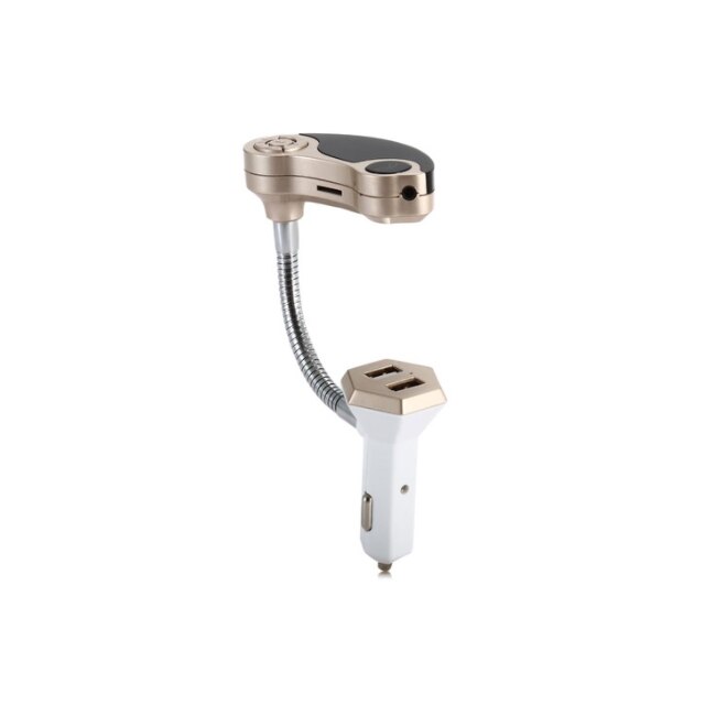 Car Kit auto cu modulator FM Hands Free, Auriu, Buletooth A2DP