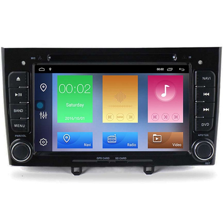 Мултимедия Hesperus за Peugeot 308, 408, Двоен дин с GPS, DVD, Android 12, черна