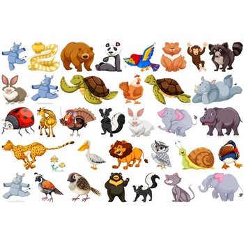 Sticker Animale Diverse - 60x90 cm Sticker Animale Diverse - 60x90 cm