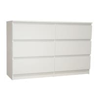 Comoda, 6 sertare, COCO, Alb mat, 77.5x35x120