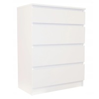 Comoda COCO, 4 sertare, Alb mat, 97x40x70 cm