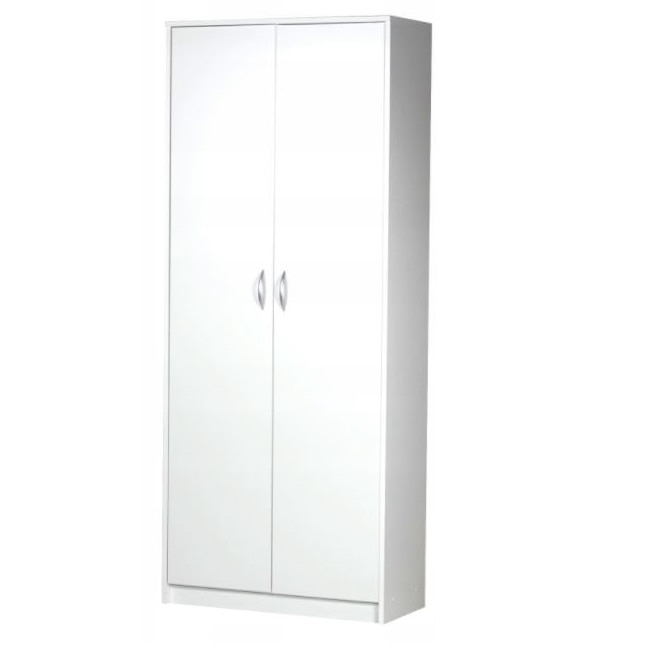 Dulap cu 2 usi, LOREN,Cires, 5 Polite, Alb, 35x74x180 cm