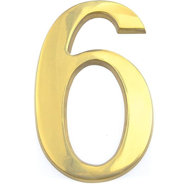 Numar casa, Icon, alama lucios, auriu, 200 mm cifra "6/9"
