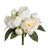 Buchet Bujori artificiali alb 31cm