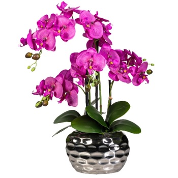 Orhidee artificiala fucsia in ghiveci glamour 54cm Orhidee artificiala fucsia in ghiveci glamour 54cm