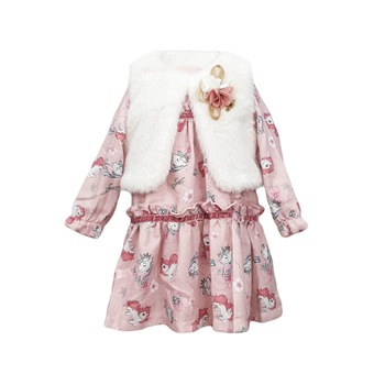 Rochita pentru fetite cu bolerou, culoare roz, varsta 24 luni Rochita pentru fetite cu bolerou, culoare roz, varsta 24 luni