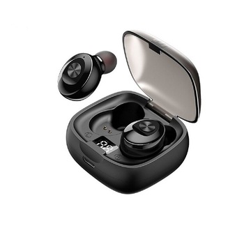 Casti Bluetooth 5.0 Grandco IPX 5, fara fir stereo HD, noise reduction, LED display, 350 mh, black edition Casti Bluetooth 5.0 Grandco IPX 5, fara fir stereo HD, noise reduction, LED display, 350 mh, black edition