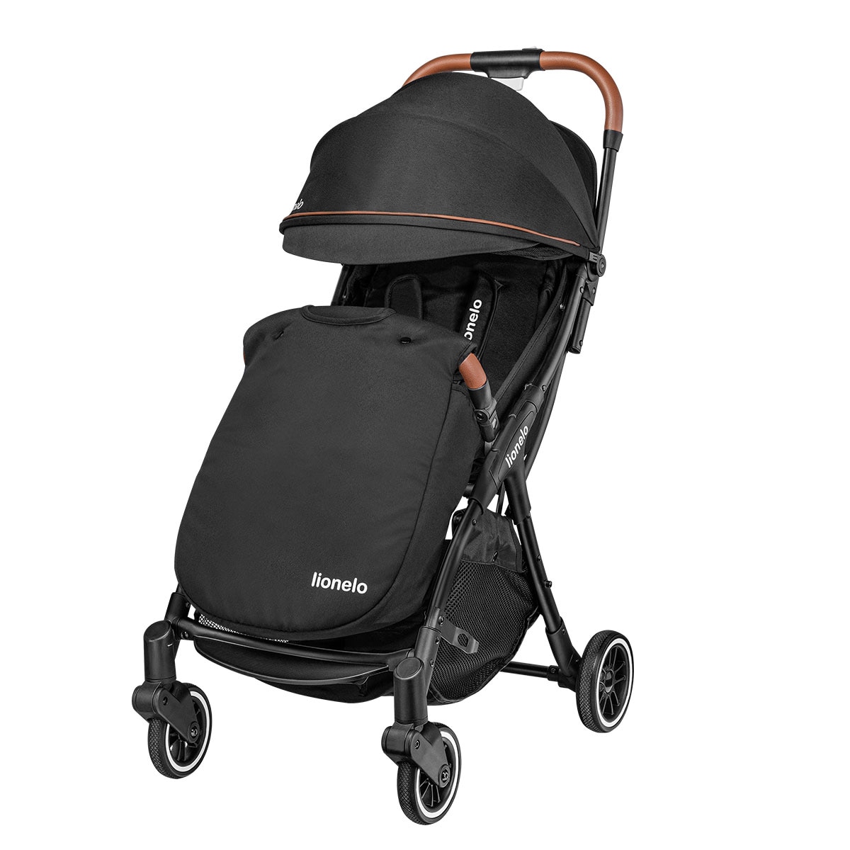 Carucior sport, Lionelo, Julie One, De la nastere, Cu accesorii, Cadru din aluminiu, 0-22 kg, Negru