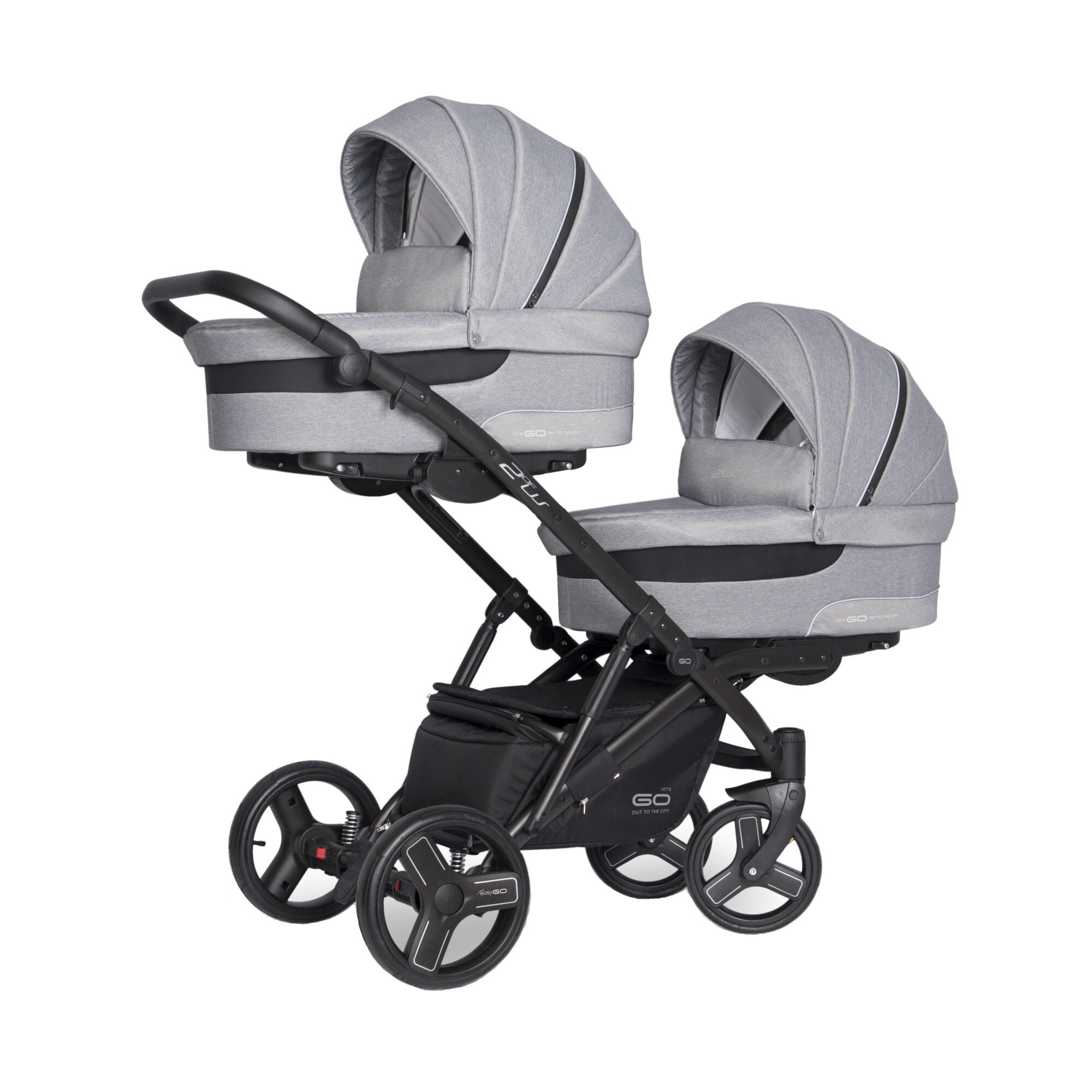 Carucior 6 in 1 pentru gemeni EasyGO 2ofUS, Pearl