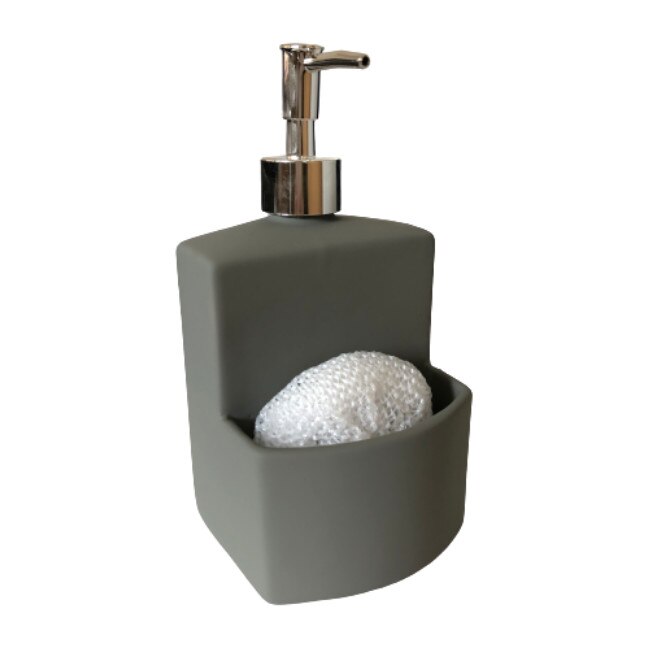Dozator detergent lichid cu burete, gri, 380 ml