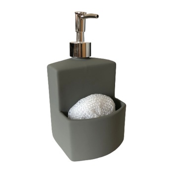 Dozator detergent lichid cu burete, gri, 380 ml Dozator detergent lichid cu burete, gri, 380 ml