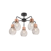 plafoniera edison smarter negru cu detalii finisate cupru antichizat 5xe27 metal imagen 55_0_
0