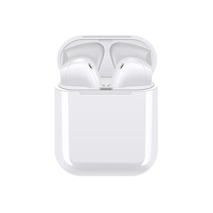Слушалки MRG L-i9S, Bluetooth, Хендсфри, Със зареждаща кутия, Бели