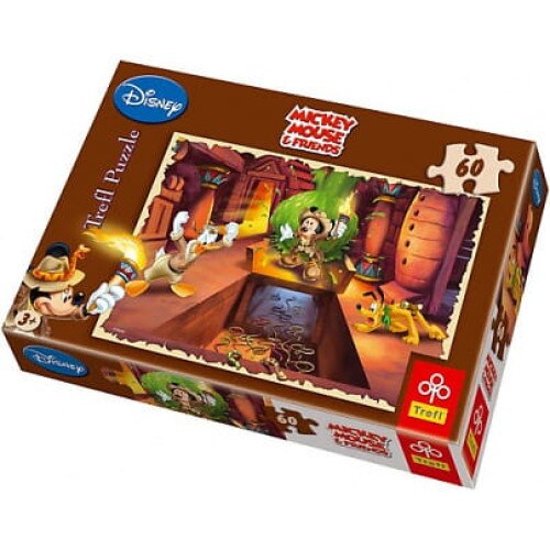 Puzzle Trefl, 60 pcs, Mickey Mouse, Donald si Pluto in cautarea comorii