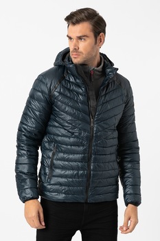 Geographical Norway, Geaca usoara cu gluga Alfred, Albastru petrol Geographical Norway, Geaca usoara cu gluga Alfred, Albastru petrol
